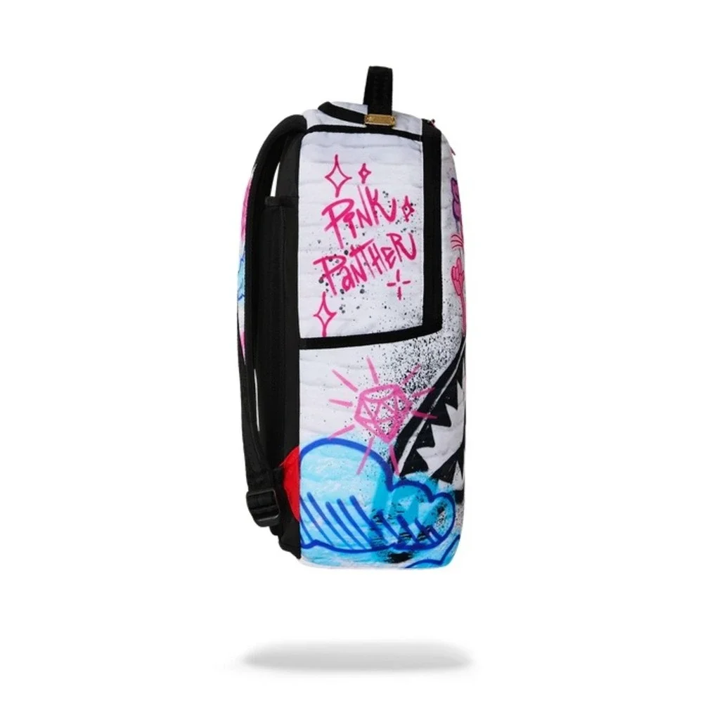 NEW Sprayground Pink Panther Heist Mural Shark Backpack Pink White Black Unisex